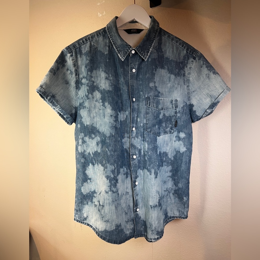 NEUW Men's Blue Denim Shirt Sleeve Shirt